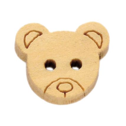 Teddy Bear Head Wooden Buttons Knitting Crocheting Sewing Craft Scrapbooking