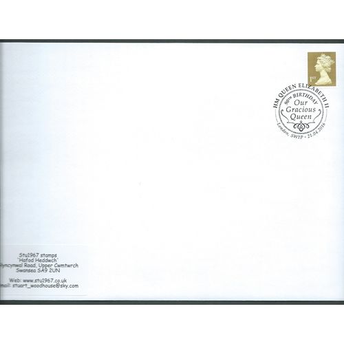 2016 1ST 'GOLD MACHIN '- 'OUR GRACIOUS QUEEN , LONDON SW1P ' PMK (EBIDPACK3776)