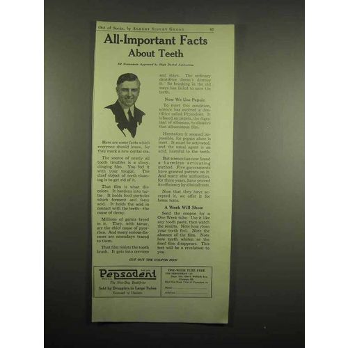 1918 Pepsodent Toothpaste Ad - All-Important Facts
