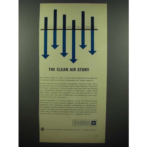 1965 Sandia Laboratories Ad - The Clean Air Story