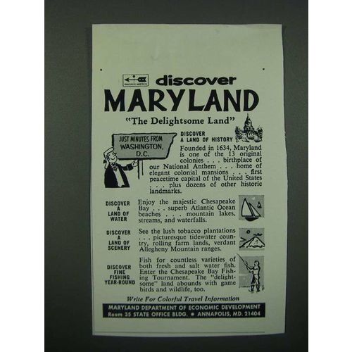 1966 Maryland Department of Economic Development Ad - Discover
