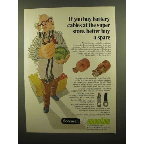 1978 Sorensen Battery Cables Ad - At the Super Store