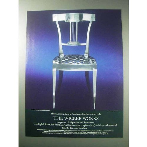 1985 The Wicker Works Athena Chair Ad