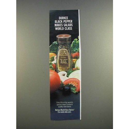 1986 Durkee Mill Grind Black Pepper Ad - Makes Salads World Class