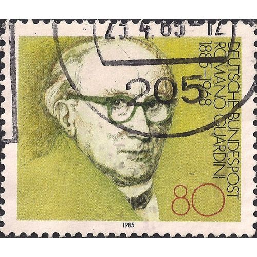 GERMANY, Romano Guardini, green 1985, 80 Pfennig, #2
