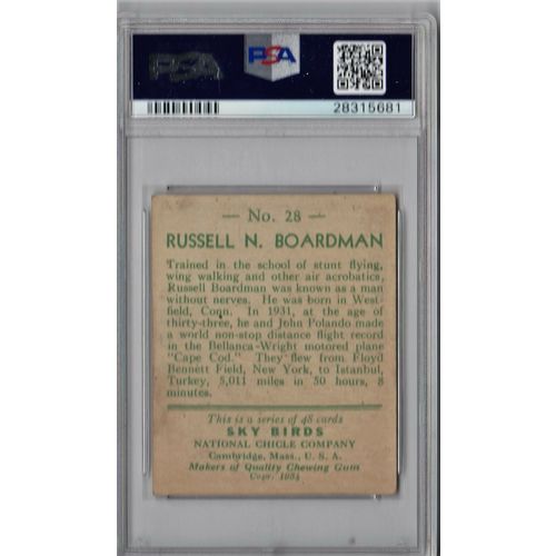 1934 National Chicle Sky Birds Russell N. Boardman #28 PSA 4.5 P1392