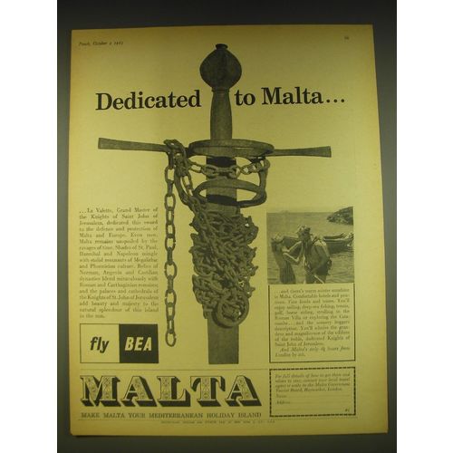 1963 Malta Tourism Ad - Dedicated to Malta