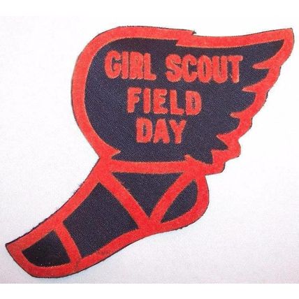 Lot of 2 Vintage 70's Girl Scout Field Day Patches, Baseball, Help?