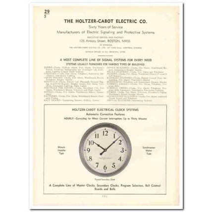 Holtzer-Cabot Electric Company 1935 vintage catalog signaling systems