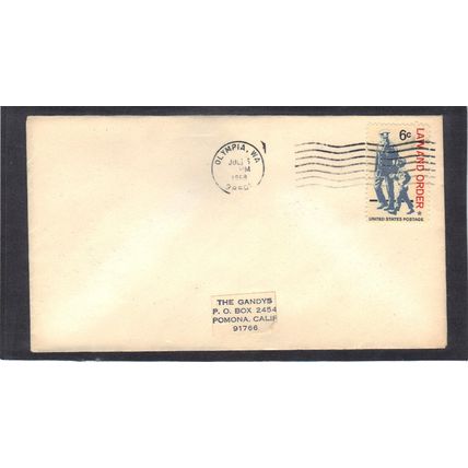 Cover 1343 6c Law and Order (No Cachet-Label/A) CV41569