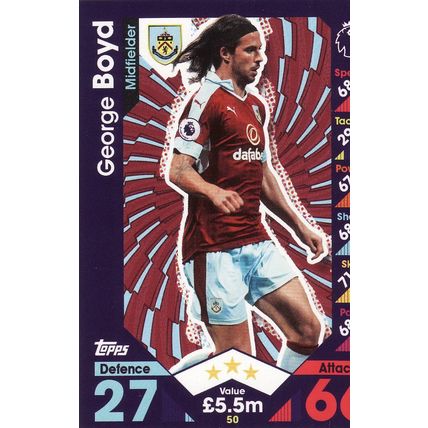 Match Attax 2016/2017 50 George Boyd Burnley