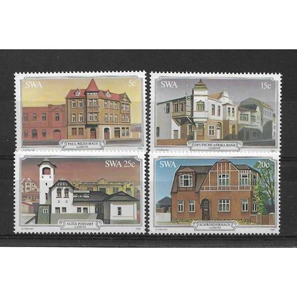 SouthWestAfrica.Historic Buildings of Luderitz set of 4.Unmounted Mint.May21