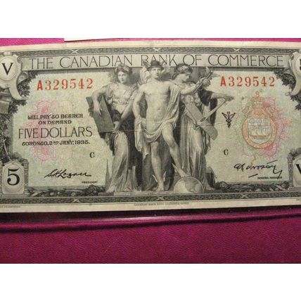 1935 Bank of Commerce 5 dollar note