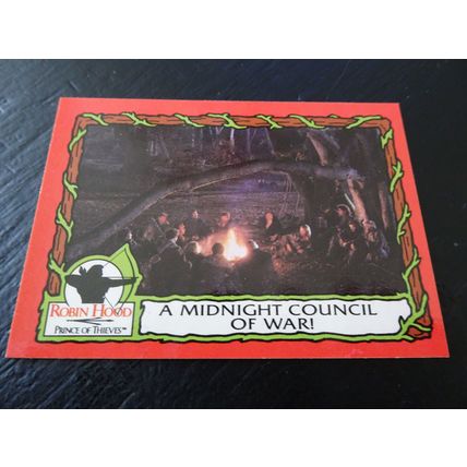 1991 Topps Robin Hood Prince of Thieves Card # 23 A Midnight Council Of War!