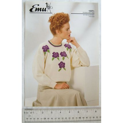 Vintage: Emu 1237c ladies sweater, DK