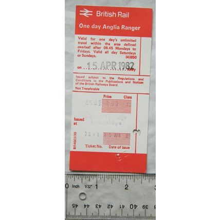 1982 British Rail One day Anglia Ranger, Cambridge