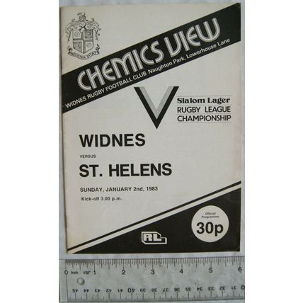 1983 programme Widnes v. St. Helens