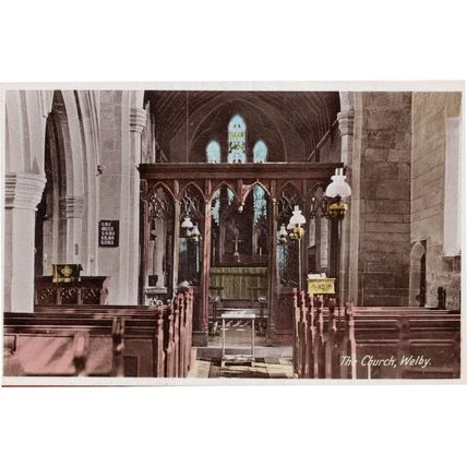 Welby Lincolnshire Church Interior Old Postcard