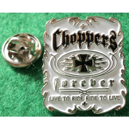 Choppers Live To Ride - Ride To Live Motorcycle Bike Metal Biker Rocker Badge