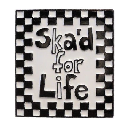 Ska'd For Life Ska Music Rude Boy Two Tone MOD Metal Enamel Badge Scooter Rider