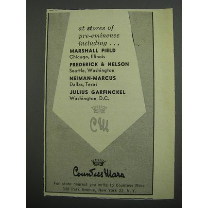 1953 Countess Mara Ties Ad