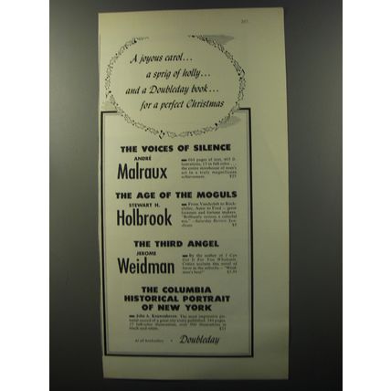 1953 Doubleday Books Advertisement - A joyous carol.. a sprig of holly