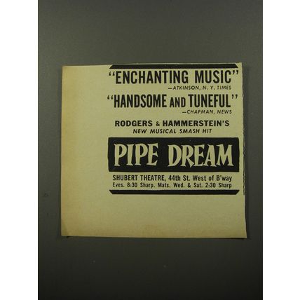 1956 Pipe Dream Play Ad - Enchanting Music