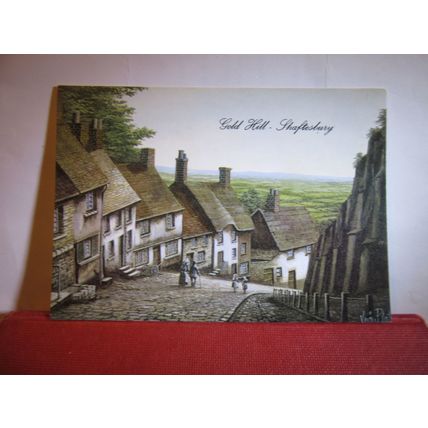 GOLD HILL, SHAFTESBURY, DORSET by Kevin Platt, 1982 unused postcard =