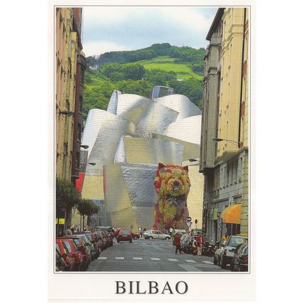 Bilbao Amazing Giant Floral Spanish Teddy Bear Spain Postcard