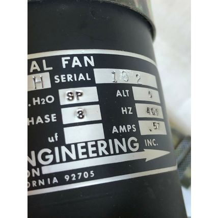 NEW DYNAMIC AIR M16143ALC AIRCRAFT CENTRIFUGAL FAN G050M,20 CFM,200 VAC,C050M,DL