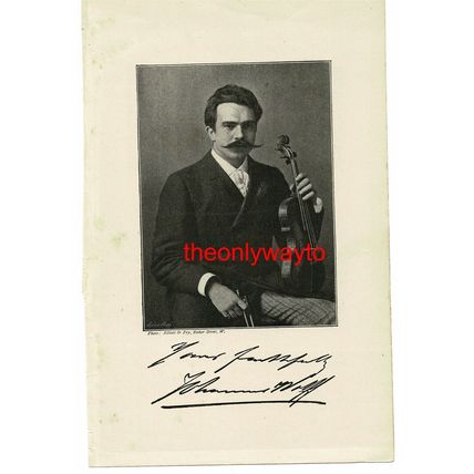 Johannes Wolff, Dutch Violinist, Book Illustration (Print), 1895