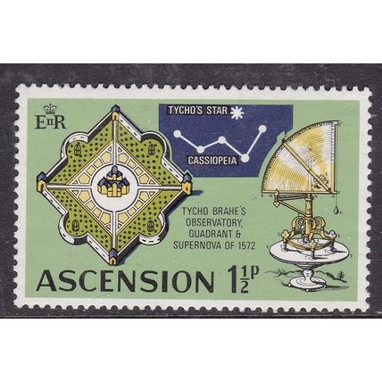 Ascension 1971 Tycho's Observatory Supernova Quadrant 1.5p Mint Hung SG 137VGC