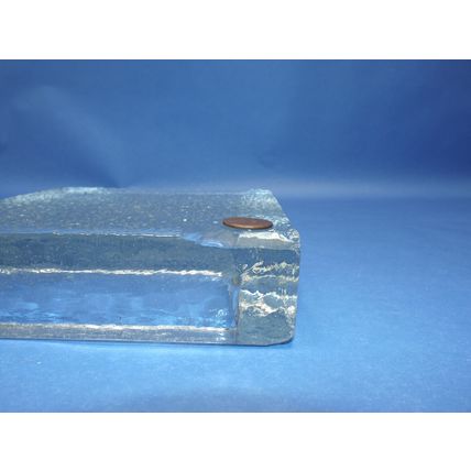 iittala Ashtray Finland Tapio Wirkkala Icicle Square Textured Glass One Slot 6.5