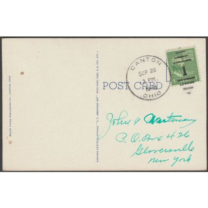 Masonic Temple, Canton, Ohio, 1948 - Ralph Young Postcard