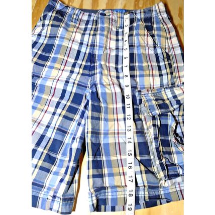 The Children's Place Boys Size 12 Multicolor Plaid Adjustable Waist Shorts Stain