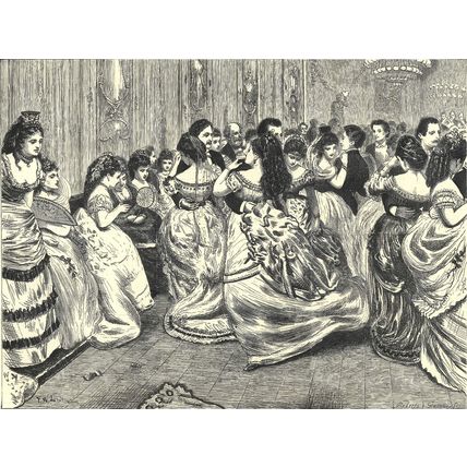 JEWS’ INFANT SCHOOL BALL AT WILLIS’S ROOMS 1872 VICTORIAN ENGRAVING