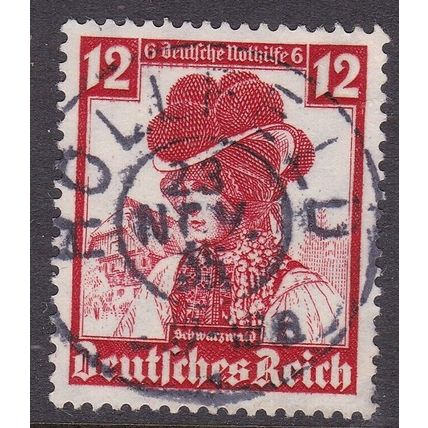 Germany 1935 HOLLFELD POSTMARK on Black Forest Costume 12pf + 6pf VGC
