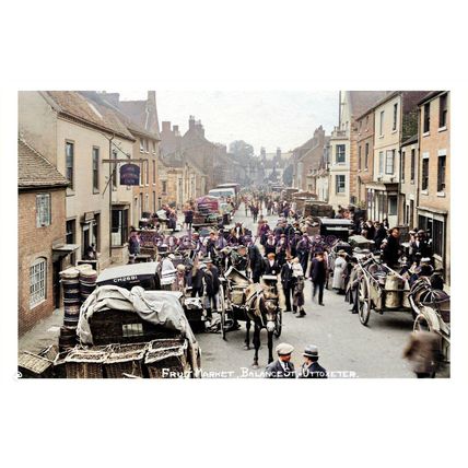 ptc4324 - Staffs. - Early Fruit Market on Balance Street, Uttoxeter - print 6x4