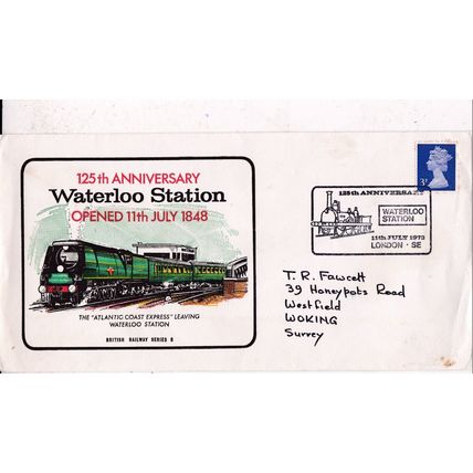 GB 1973 Waterloo Station FDC special cancei written VGC