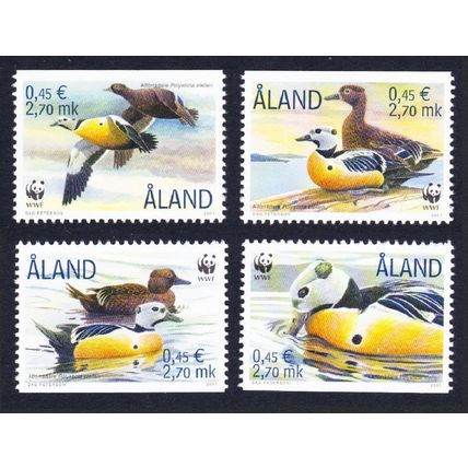 Aland Is. WWF Birds Steller's Eider 4v 2001 MNH SG#184-187 MI#183-186 Sc#185 a-d