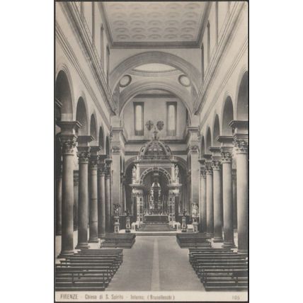 Interno, Chiesa di Santo Spirito, Firenze, c.1920s - Foto Cartolina