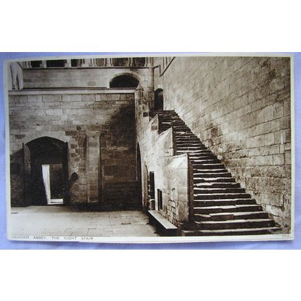 vintage postcard Hexham Abbey, The Night Stair
