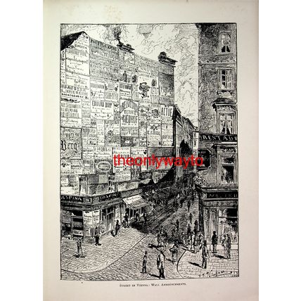 Vienna, Wall Announcement In Street, Book Illustration (Print), 1893