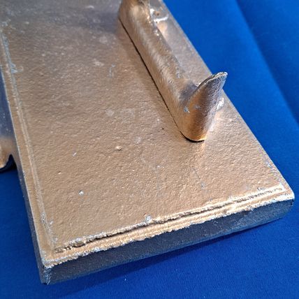 LARGE 8" tall Gold Colored Metal LETTER E Christmas STOCKING HANGER Holder Hook