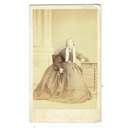 Victorian cdv photo lady long dress seated London photographer