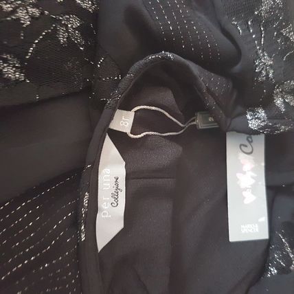 Per Una Collecione M&S Black Silver Panels Lace Skirt Size 8 R UK