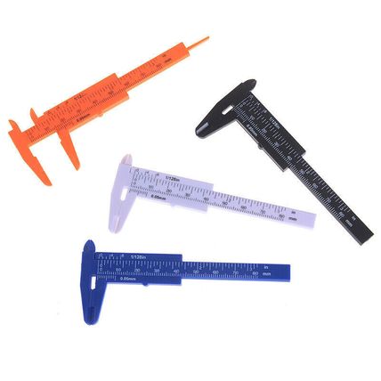 Vernier Caliper Gauge Measurement Plastic Ruler Sliding Measuring Tool White