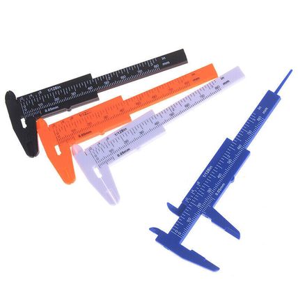 Vernier Caliper Gauge Measurement Plastic Ruler Sliding Measuring Tool White