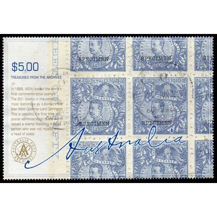 Australia 2005 Treasures From the Archives $5 Sheet Used
