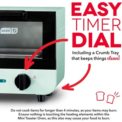 DASH Mini Toaster Oven Cooker for Bread, Bagels, Cookies, Pizza, Paninis & More
